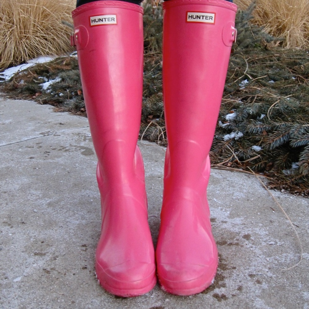 PINK HUNTER RAINBOOTS